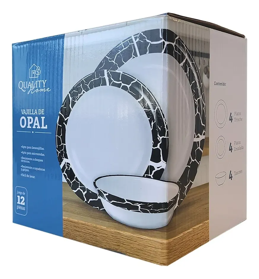 Juego De Vajilla 12 Piezas Quality Home Cocina