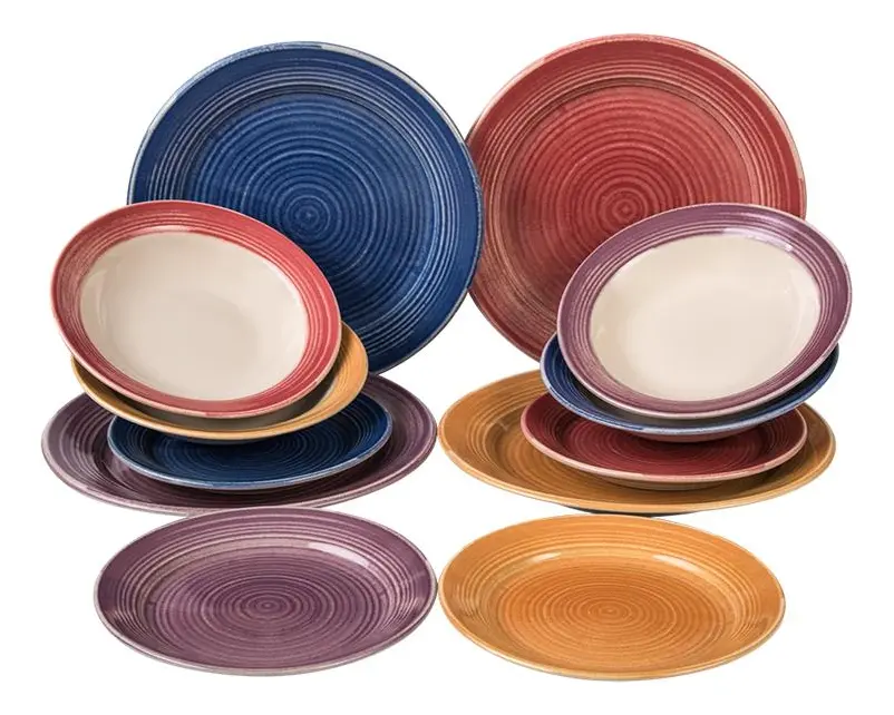 Vajilla De Porcelana Santa Anita De 12 Piezas México Lindo Multicolor